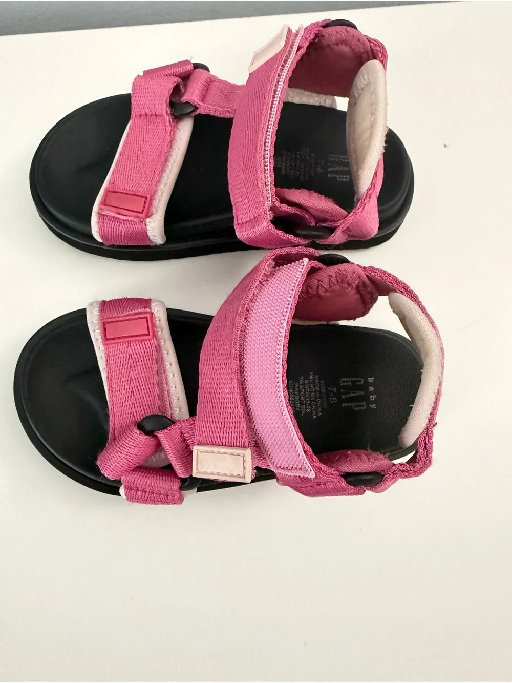 Baby Gap Kids Pink Double Straps Sporty Sandals Size 7-8 Adjustable Straps